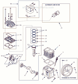 Page B Diagram and Parts List for EX800301AJ 2005 Campbell Hausfeld Compressor